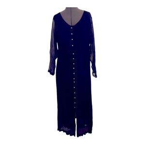 Papillon Navy Blue Maxi Dress Size M NWOT